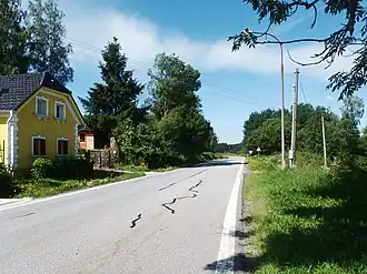 Silnice II/162 v Blatné u Frymburka