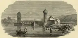 Rekonstrukce podoby tvrze ve 14. století od Karla Liebschera (A. Sedláček: Hrady, zámky a tvrze království Českého, Díl 1., 1882)