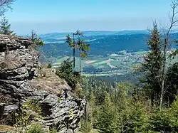 Pohled na město ze skal Rauchröhren