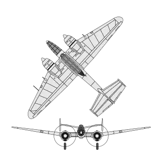 schematický náčrtek letounu MB.170