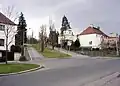 Ulice Boční II s funkcionalistickým rodinným domkem
