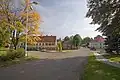 Křižovatka pod kostelem v Božanově