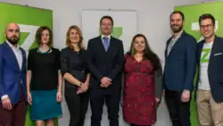 Vít Masare jako člen předsednictva Zelení (Česko) v roce 2018 (zcela vpravo)