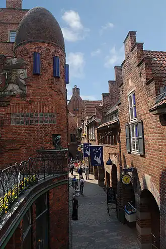 Pohled na Böttcherstraße z Paula-Becker-Modersohn-Haus