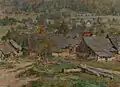 Bohumír Jaroněk Valašská vesnice (akvarel, 1903)