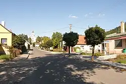 Pohled ke kostelu sv. Jiljí