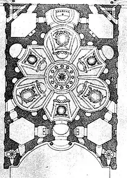 Plán kostela Sant'Ivo alla Sapienza v Římě (Francesco Borromini)