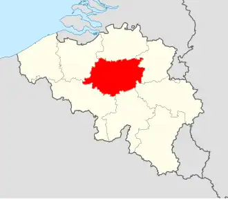 Lokalizace provincie na mapě Belgie