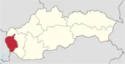 Bratislavský kraj na mapě Slovenska