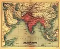 Mapa Britské Indie, 1909