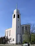 Věž a závěr kostela