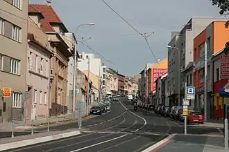 Průhled Minskou ulicí z Burianova náměstí
