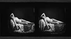 Stereofotografie ženského aktu, asi 1856