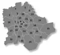 Mapa bývalých jednomandátových volebních obvodů v Budapešti