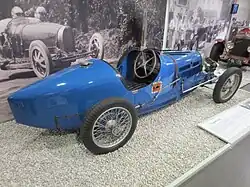 Bugatti Type 37A na výstavě Vavříny s vůní benzínu v Národním technickém muzeu v Praze 2021