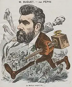 Buguet na kariaktuře Pépina Claude Guillaumina, Le Grelot, 11. července 1875