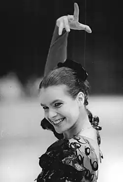 Katarina Witt v krátkém programu na MS 1988.