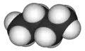3D model molekuly n-butanu