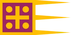 rekonstrukce v červeno-fialové barvě