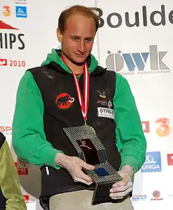 Cédric Lachat, mistr Evropy 2010 v boulderingu, Innsbruck