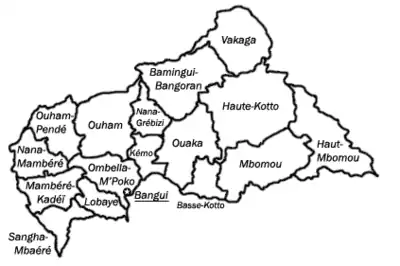 prefektury Středoafrické Republiky