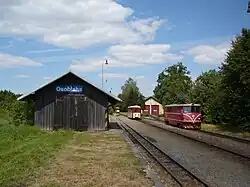 705 916-5 při objíždění soupravy v Osoblaze