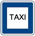 Varianta dopravní značky IJ 4a Zastávka s nápísem TAXI