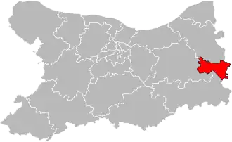 Kanton na mapě departementu Calvados