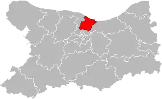 Kanton na mapě departementu Calvados