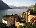 Pohled z exklávy na Luganské jezero