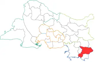 Kanton Aubagne-Est na mapě departementu Bouches-du-Rhône