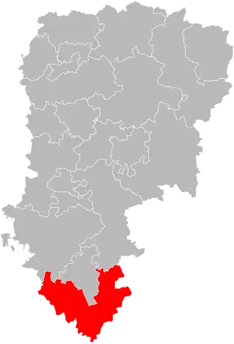Kanton na mapě departementu Aisne