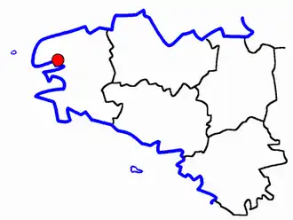 Kanton Brest-Saint-Marc na mapě regionu Bretaň