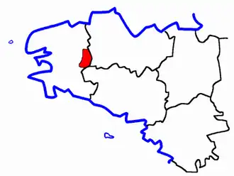 Kanton Carhaix-Plouguer na mapě regionu Bretaň