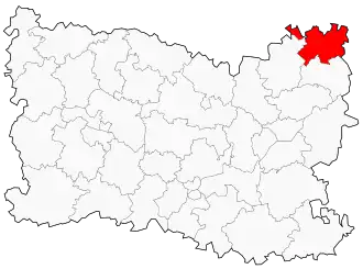 Kanton na mapě departementu Oise
