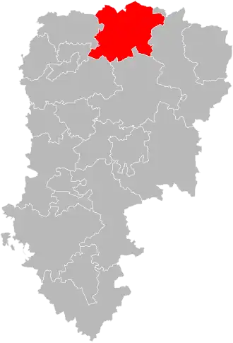 Kanton na mapě departementu Aisne
