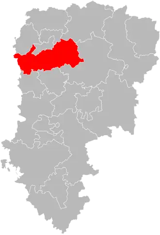 Kanton na mapě departementu Aisne