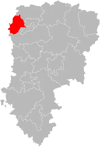 Kanton na mapě departementu Aisne