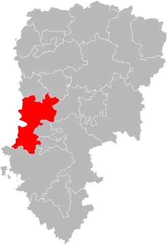 Kanton na mapě departementu Aisne