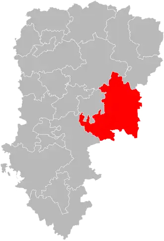 Kanton na mapě departementu Aisne