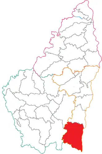 Kanton na mapě departementu Ardèche