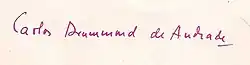 Carlos Drummond de Andrade – podpis