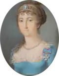 Portrét bavorské královny Karolíny Frederiky Vilemíny Bádenské s insignií Řádu svaté Alžběty