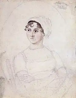 Jane Austenová na portrétu nakresleném její starší sestrou Cassandrou