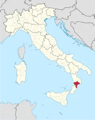 Provincie Catanzaro na mapě Itálie