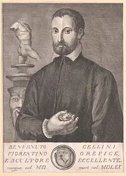 Benvenuto Cellini, mědirytina Allegrini-Zocchi, 1766-1773