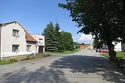 Centrum obce od obecního úřadu