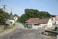 Centrum obce s kaplí sv. Ladislava