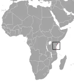 Rozšíření chocholatky zanzibarské