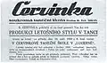 Pozvánka Červinkovy taneční školy v Lucerně z r. 1930